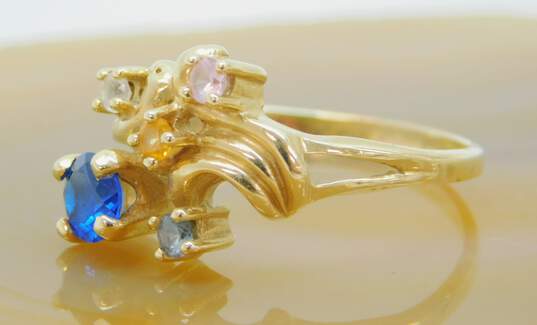 10K Yellow Gold Simulated Birthstone Mother's Ring 3.4g image number 3