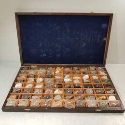 Geology Rocks Minerals Collection in Wood Case
