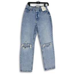 NWT Abercrombie & Fitch Womens Blue Denim Medium Wash Mom Jeans Size 28/6R