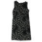 Womens Black Animal Print Sleeveless Back Zip Short Sheath Dress Size 00P image number 1