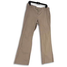 Womens Gray Flat Front Slash Pockets Regular Fit Bootcut Leg Dress Pants 12