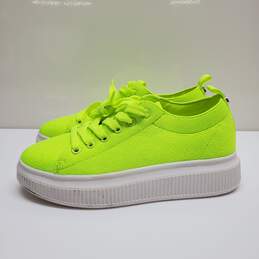 BP. Sonny Neon Green Lace Up Wedge Sneaker Women's Size 7.5 M
