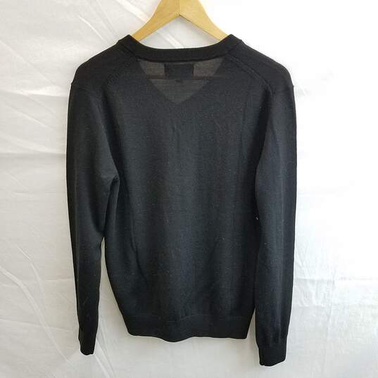 Banana Republic Men's Black Merino Wool V-Neck Sweater Size S image number 2