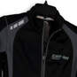 Womens Gray Black Mock Neck Long Sleeve Full-Zip Athletic Jacket Size XS image number 3