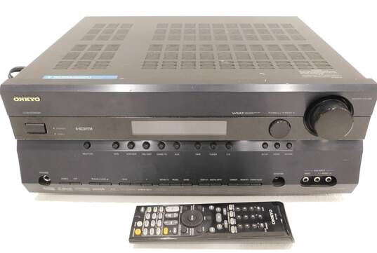 Onkyo Brand TX-SR606 Model AV Receiver w/ Power Cable and Remote Control image number 1