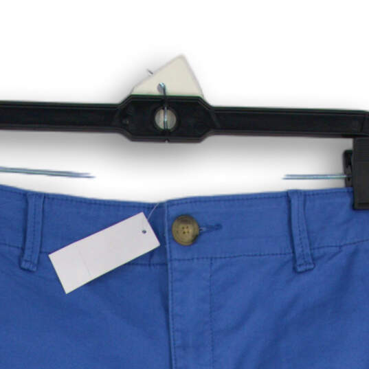NWT Womens Blue Monroe Twill Flat Front Slash Pocket Chino Shorts Size 8 image number 3