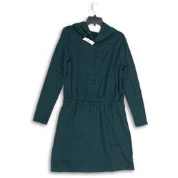 NWT Lou & Grey Loft Womens Green Cowl Neck Long Sleeve Shift Dress Size M alternative image