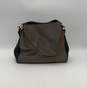 Womens Black Tan Jacquard Print Inner Pockets Double Handle Shoulder Bag image number 2