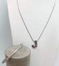 (G) Artisan 925 & 950 Cubic Zirconia J Pendant Necklace & Hinged Bangle Bracelet image number 1