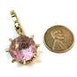Designer Juicy Couture Gold-Tone Pink Rhinestone Lucky Dangle Charm image number 2