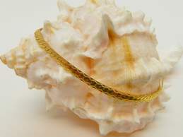 14K Yellow Gold Fancy Herringbone Chain Bracelet 2.7g