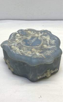 Vintage Incolay Blue Stone Hinged Jewelry Keepsake Box