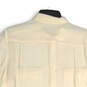 NWT Womens White Long Sleeve Chest Pocket Collared Button-Up Shirt Size L image number 4