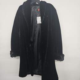 Gallery Black Faux Fluffy Fur Overcoat
