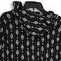 Womens Black White Printed Long Sleeve Hooded Tunic Blouse Top Size 2X image number 4
