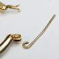10K Gold Double Horse Hoop Earrings Damage 2.8g image number 3
