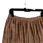 Womens Rose Gold Pleated Elastic Waist Midi A-Line Skirt Size Large image number 3