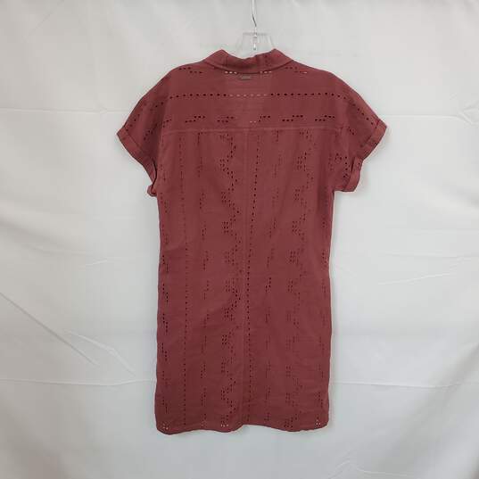 PrAna Maroon Organic Cotton Short Sleeve Midi Dress WM Size S image number 3