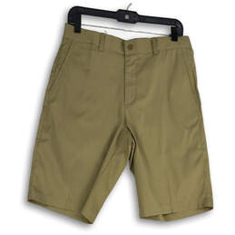 NWT Mens Khaki Flat Stay Cool Standard Fit Pockets Golf Chino Shorts Sz 30