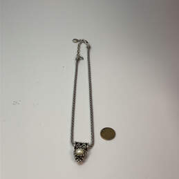 Designer Brighton Silver-Tone Faux Pearl Stone Reversible Pendant Necklace alternative image