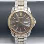 Seiko Solar V158 39mm Gold Tone Accent Date Watch 133.0g image number 1