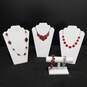 Bundle of Assorted Red and Silver Toned Jewelry image number 1