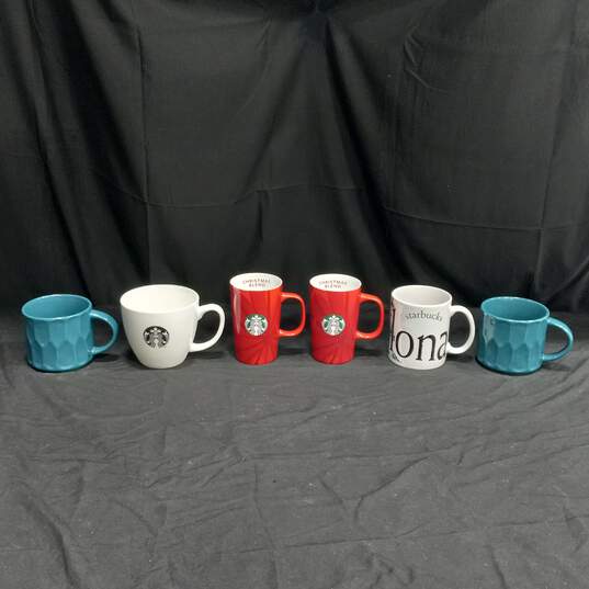 Bundle of 6 Assorted Starbucks Ceramic Mugs image number 1