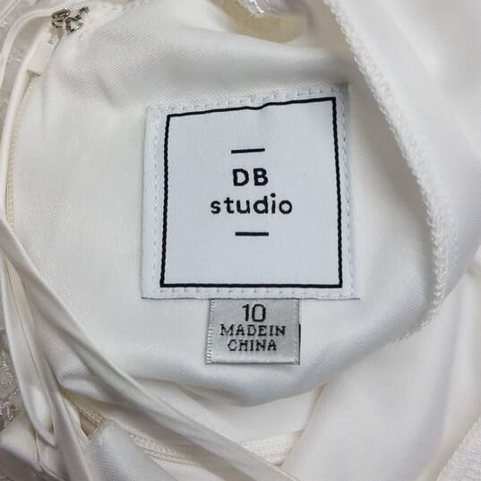 DB Studio Lace Sheath Wedding Dress Size 10 Waist 28 image number 5