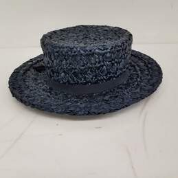 Sonni Navy Blue Woven Hat alternative image