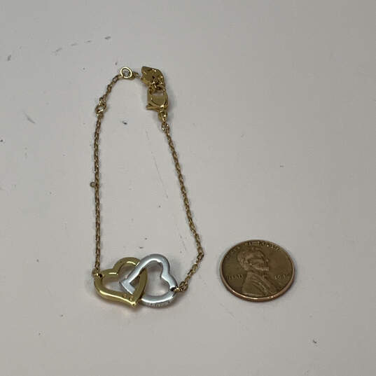 Designer Swarovski Two-Tone Adjustable Double Heart Pendant Necklace image number 3