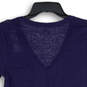 Womens Blue V-Neck Short Sleeve Chest Pocket Pullover T-Shirt Size Large image number 4