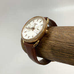 Designer Fossil Tailor ES4422 Brown Rhinestone White Dial Quartz Wristwatch