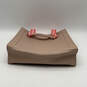 Womens Beige Pebble Leather Double Handle Strap Fashionable Tote Bag image number 2
