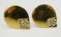 Trifari Goldtone Rhinestones Accented Teardrop Post Earrings 5.8g image number 1