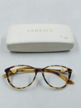 Versace Light Tortoise Oval Eyeglasses