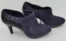 Women's Bandolino High Heeled Boot Shoes Blue Suede