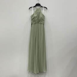 NWT Womens Green Sleeveless Round Neck Back Zip Maxi Dress Size 10