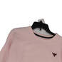 Womens Pink Long Sleeve Crew Neck Tie Waist Pullover Sweatshirt Size Large image number 3