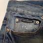 Womens Blue Cotton Stretch Medium Wash Coin Pocket Denim Straight Jeans Sz 32 image number 4