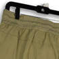 NWT Womens Beige Flat Front Elastic Waist Pockets Bermuda Shorts Size M image number 4