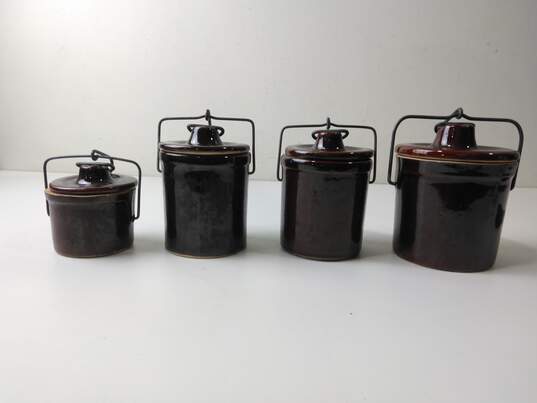 Set of 4 Vintage Earthenware Containers image number 6