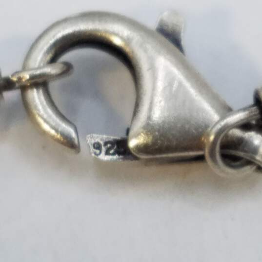 Sterling Silver Faceted Crystal Bead Link 9 1/2 Bracelet 16.8g image number 3