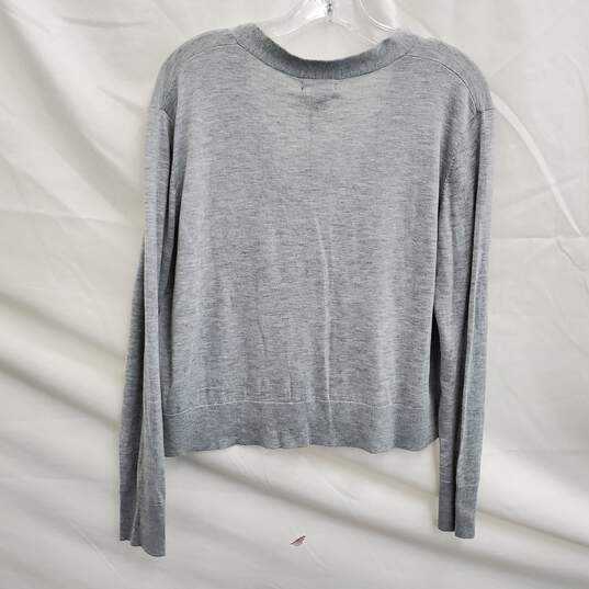 Halogen Women's Grey Heather Crop Cardigan Size Medium NWT image number 2