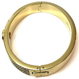 Designer Michael Kors Gold-Tone Pave Crystal Fulton Hinged Bangle Bracelet alternative image