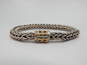 Gail Scott 925 & 18K Gold Accented Braided Clasp Chunky Foxtail Chain Bracelet 50.5g image number 3