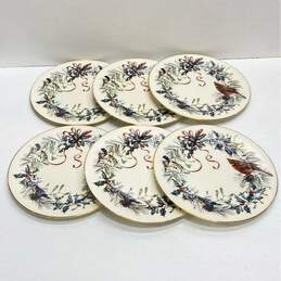 Lenox Porcelain Dinner Plates Winter Greetings Fine China 6 pc Plate Set