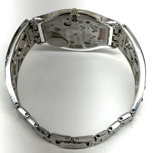 Designer Swatch Shine AG 2007 Silver-Tone Round Dial Analog Wristwatch image number 3