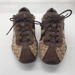 Coach Remonna Signature Brown Canvas Lace Up Sneakers Women's Size 8B alternative image