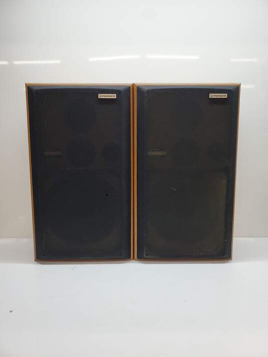 Set of 2 Vintage Pioneer CS-G204 Wood Floor Speakers Untested image number 1