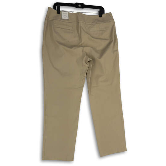 NWT Womens Khaki Flat Front Ultimate Fit Straight Leg Ankle Pants Size 2.5 S image number 2